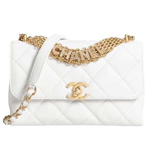 white chanel bag 2018|White Chanel crossbody bag.